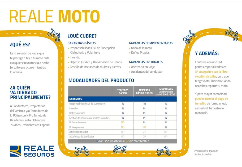 Reale Moto “asegure su libertad”: el mejor seguro de moto