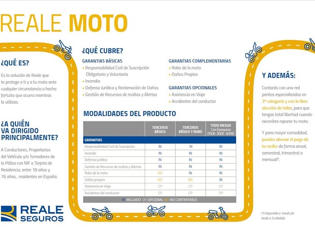 Reale Moto “asegure su libertad”: el mejor seguro de moto